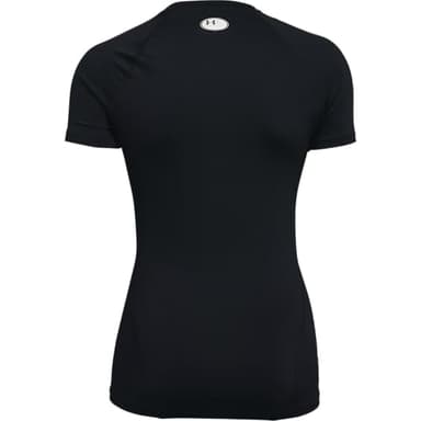 Under Armour Women's HeatGear Compression Short-Sleeve T-Shirt, Black (001)/White, Medium - Image 3