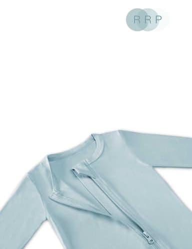 RRP Unisex Baby Footies Pajamas,Rayon Derived From Bamboo,Buttery Soft Sleep 'N Play PJs,2-Way Zipper Closure,0-18 Months (Grey/BlueGrey/Sage, 0-3 Months) - Image 2