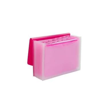 Smead Poly Expanding File, 12 Dviders, Flap and Cord Closure, Letter Size, Wave Pattern Pink/Clear (70864) - Image 4