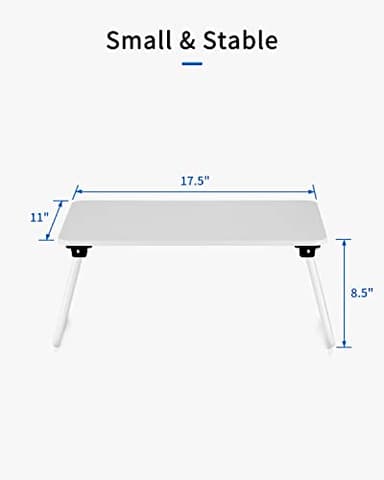 Folding Lap Desk, Ruxury Laptop Stand Bed Desk Table Tray, Breakfast Serving Tray, Portable & Lightweight Mini Table for Sofa Couch Floor - White - Image 8
