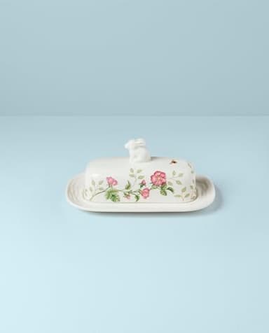 Lenox 893455 Butterfly Meadow Bunny Covered Butter Dish, Easter Serveware - Image 2