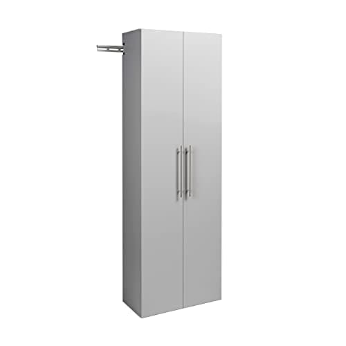 Prepac HangUps 24" Large Garage Cabinet, Bathroom Cabinet Wall Mount, Ideal for Garage, Kitchen and Laundry Organization 24" W x 72" H x 12" D, Light Gray - Image 1