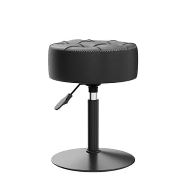 LUE BONA Adjustable Vanity Stool, 360°Swivel Vanity Chair for Makeup Room, Black Stool Chair for Vanity, Small Faux Leather Vanity Stools for Bathroom, Living Room - Image 5