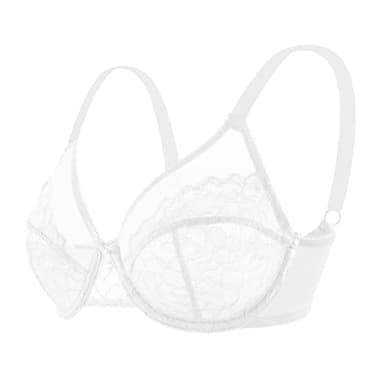 HSIA Minimizer Bras for Women Enchante Full Coverage Underwire Bras Plus Size Lifting Floral Lace Bra for Heavy Breast White - Image 5