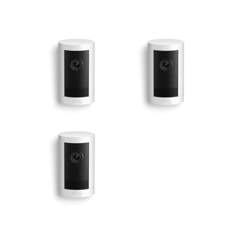 Introducing Ring Outdoor Cam Plus, Battery — Wide-Angle 2K Video with Ring Vision, Low-Light Sight for full-color night vision, Mount-Anywhere Versatility, 3-Pack, White - Image 1