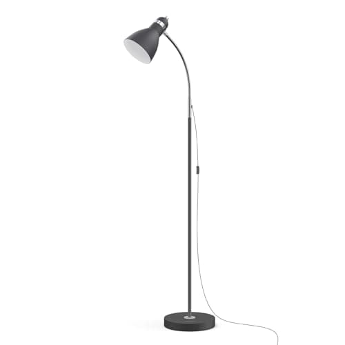 LEPOWER Floor Lamp, Metal Standing Lamp with Adjustable Gooseneck, Heavy Metal Base, Reading Pole Lamp for Office, Black Floor Lamps for Bedroom, Living Room - Image 1