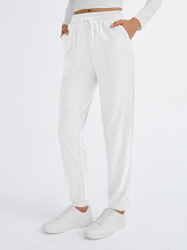 AUTOMET Sweatpants Women with Pockets Lounge Pajama Pants Work Joggers Fall Clothes Winter Business Casual Outfits 2025 White S - Image 3