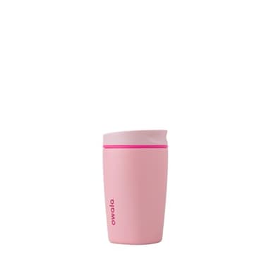 Owala SmoothSip Slider Insulated Stainless Steel Coffee Tumbler, Reusable Iced Coffee Cup, Hot Coffee Travel Mug, BPA Free 12 oz, Pink (Pucker Up) - Image 1