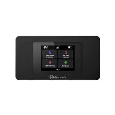 GlocalMe DuoTurbo 4G LTE Portable WiFi Hotspot for Travel in 200+ Countries, Mobile Hotspot Device with Global 1.1GB Data 30Days, SIMFREE and Dual Modem, 10 Devices Connected(Black) - Image 1