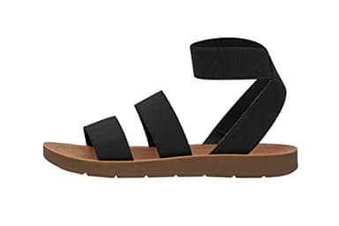 CUSHIONAIRE Indego Stretch Sandal – Lightweight Slip-On with Memory Foam & Soft Straps for All-Day Support | Casual or Dressy Summer Sandals for Women 2025, BLACK 8 - Image 2