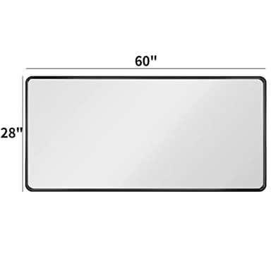 LOAAO 60X28 Inch Black Metal Framed Bathroom Mirror for Wall, Matte Black Bathroom Vanity Mirror Farmhouse, Large Rounded Rectangle Mirror, Anti-Rust, Tempered Glass, Hangs Horizontally or Vertically - Image 7