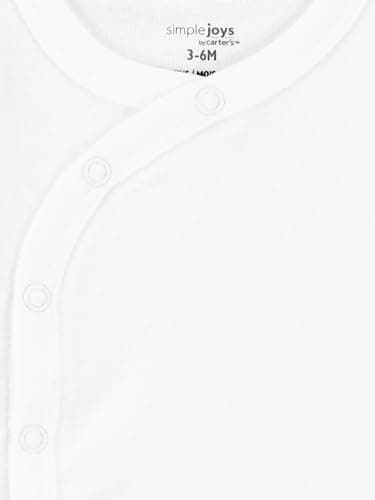 Simple Joys by Carter's Baby 6-Pack Side-Snap Short-Sleeve Shirt, White, 3-6 Months - Image 4