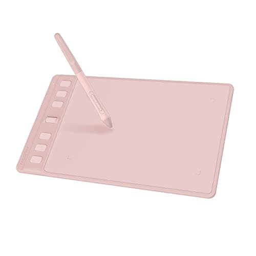 HUION Inspiroy 2 Small Drawing Tablet, Digital Art Tablet with Scroll Wheel, 6 Hot Keys, Battery-Free Stylus, Pink Graphics Tablet for Drawing, Design, Writing, Work with PC, Mac & Android - Image 1