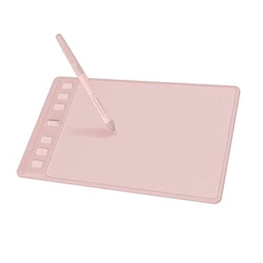 HUION Inspiroy 2 Small Drawing Tablet, Digital Art Tablet with Scroll Wheel, 6 Hot Keys, Battery-Free Stylus, Pink Graphics Tablet for Drawing, Design, Writing, Work with PC, Mac & Android - Image 1
