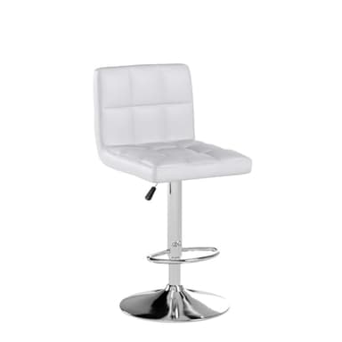 Homall Bar Stools Modern PU Leather Adjustable Swivel Barstools, Armless Hydraulic Kitchen Counter Bar Stool Extra Height Square Island Barstool with Back Set of 2 (Leather, White) - Image 5