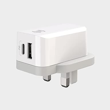 Scosche HPDCA32UK PowerVolt 32W Certified USB Type-C + USB Type-A UK Quick Wall Charger Power Delivery 3.0 for All USB-C and USB-A Devices in White - Image 2