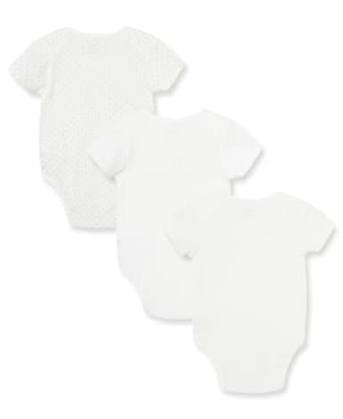 Little Me Gender Neutral 3-Pack Short Sleeve Onesies, Baby Bodysuits 100% Cotton, Scratch-Free Comfort Tags, and Quick Snap Closures, Giraffe, Newborn - Image 2