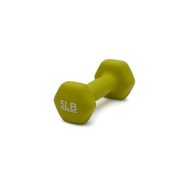 Amazon Basics Neoprene Dumbbell Hand Weights, 5 Pounds, Pair, Green - Image 2