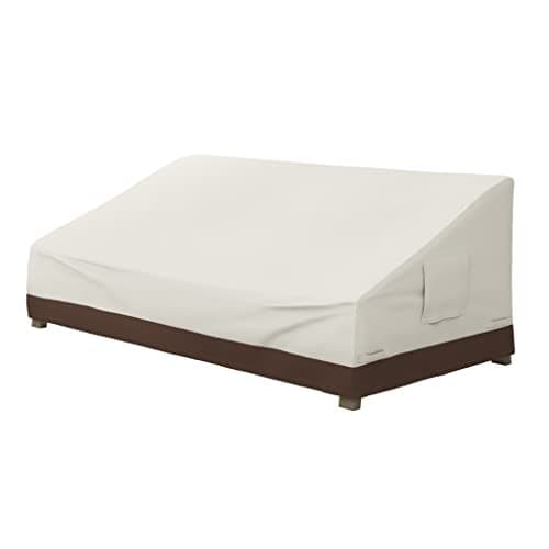 Amazon Basics 3 Seater Outdoor Couch and Patio Furniture Covers, Waterproof, Anti-UV, Durable, Beige/Tan - Image 1