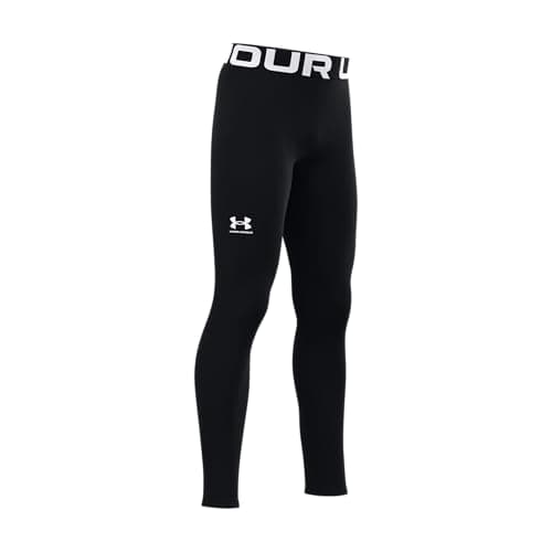 Under Armour Boys ColdGear Armour Baselayer Leggings , Black (001)/White , Medium - Image 1