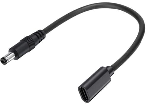 Traovien DC 5.5mm x 2.1mm to USB C Power Cable,5V 3A DC 5521 Male to USB Type-C Female Power Jack Extension Charge Cord for Phones Table- 22cm(2Pcs) (5521M /TypeC F) - Image 1