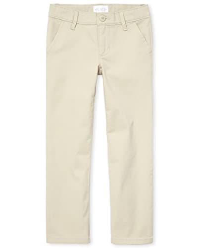 The Children's Place Girl's Bootcut Chino Pants, Bisquit, 6 - Image 1