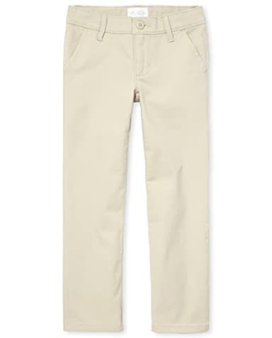 The Children's Place Girl's Bootcut Chino Pants, Bisquit, 6 - Image 1