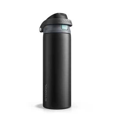 Encool Insulated Stainless Steel Water Bottle with Straw - Leak Proof Sports Water Bottle for School, Travel, Keeps Cold All Day, One-Touch Flip Lid, BPA-Free, 24 oz, Charcoal Gray - Image 7