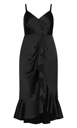 City Chic Women's Plus Size Maxi Bella Ruffle Ff, Black, 22 - Image 6