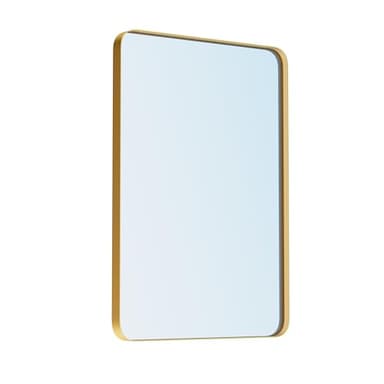 VocalStar Gold Bathroom Mirror for Wall, 24 x 36 Inch Metal Framed Rounded Rectangle Vanity Mirror Modern Farmhouse, 1/4-inch Shatterproof Glass | Ultra-Flush Hanging - Image 1