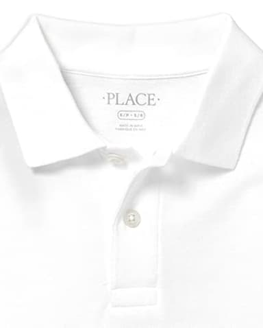 The Children's Place boys Long Sleeve Pique polo shirts, White Single, XX-Large US - Image 2