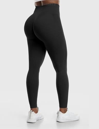 YEOREO Amplify Leggings for Women Seamless Scrunch Leggings Butt Lifting Gym High Waisted Athletic Leggings Black Marl - Image 5