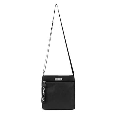Nautica Diver Nylon Small Women's Crossbody Bag Purse with Adjustable Shoulder Strap, Black - Image 4