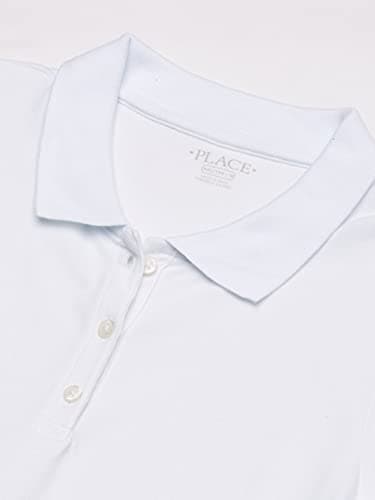 The Children's Place Baby Girls and Toddler Girls Long Sleeve Ruffle Pique Polo, White, 3T - Image 2