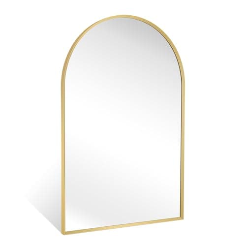 Minuover 20" x 30" Gold Arched Mirror, Arch Bathroom Vanity Wall Mirror, Modern Aluminum Alloy Metal Frame Arch Mirror for Bathroom, Living Room, Bedroom, Entryway - Image 1