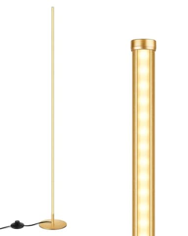 EDISHINE LED Corner Floor Lamp, Modern Slim Dimmable Light, Adjustable Height, 57.5" Minimalist Tall Lamp for Living Room, Bedroom, Office, 3000K Warm White Light (Gold) - Image 8