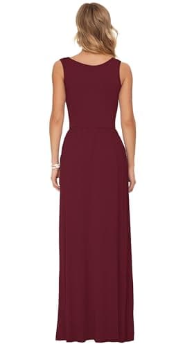 AUSELILY Women's Summer Sleeveless Loose Maxi Dress Casual Long Dresses with Pockets 2025 New (XL,Wine Red) - Image 5