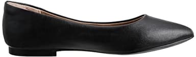 Amazon Essentials Women's Pointed-Toe Ballet Flat, Black Faux Leather, 8 - Image 6