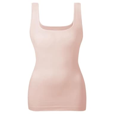 EUYZOU Women's Tummy Control Shapewear Tank Tops Seamless Square Neck Compression Tops Slimming Body Shaper Camisole - Light Pink L - Image 1