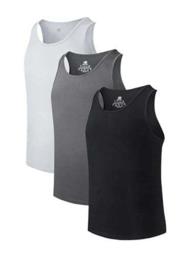 DAVID ARCHY Men's Tank Top Bamboo Rayon Undershirts Tank Shirt Moisture-Wicking A-Shirt for Men, 3-Pack (M, Black/Charcoal/Light Gray) - Image 1