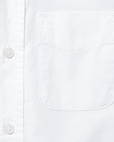The Children's Place,boys,Short Sleeve Oxford Shirt,White,Medium - Image 2