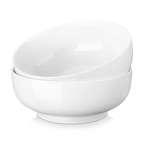 MALACASA Serving Bowls, 114 OZ(10") Extra Large Salad Bowls Set of 2, Porcelain White Serving Bowls for Salad, Soup, Pasta and Dinner, Large Ceramic Bowl Set for Entertaining, Series REGULAR - Image 1