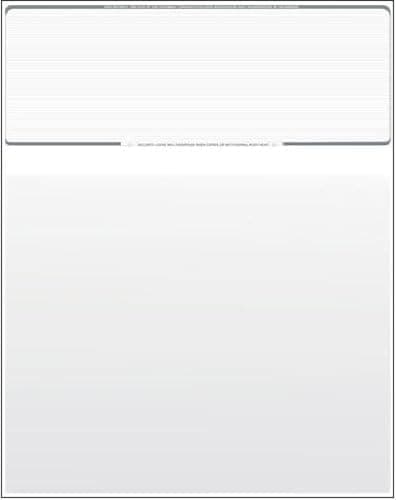 Compuchecks Check on Top Blank Check Paper - 1000 Pack, Quick-Books & Laser Printer Compatible - Security Business Checks with Voucher - 8.5" x 11" Platinum Pinstripe - Image 1
