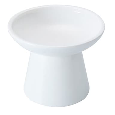 CEEFU Extra Wide Elevated Ceramic Cat Bowl - 6.2" Shallow Dish for Whisker Fatigue Relief, 5" Height for Easy Feeding, Lead & Cadmium Free, Durable Raised Cat Food Bowls, White - Image 9