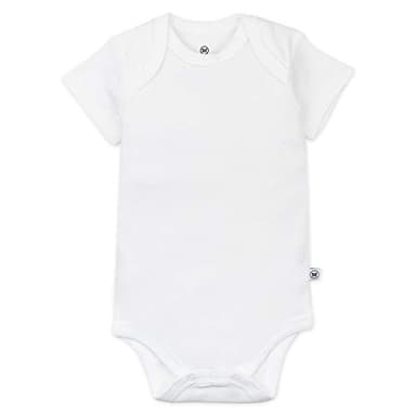 HonestBaby Baby Girls Organic Cotton Short Sleeve Bodysuits Multipack And Toddler T-Shirt Set, 5-pack Bright White, 3-6 Months US - Image 2