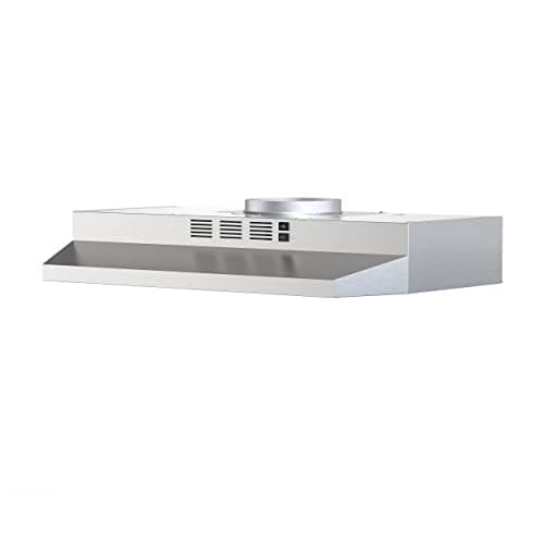 FIREGAS 30 inch Range Hood Under Cabinet, Ducted/Ductless Convertible Stainless Steel Kitchen Range Hood with Rocker Button Control, 2 Speed Exhaust Fan, 300 CFM Aluminum Filter Included - Image 1