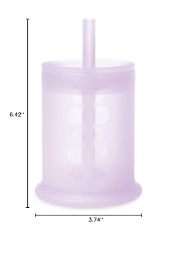 Olababy Silicone Training Cup with Straw Lid | Babies Water Drinking Cup | 6+ Mo Infant To 12-18 Months Toddler | Sippy Cup For Kids & Smoothie Cup | Baby Led Weaning (Lilac, 5 oz) - Image 8
