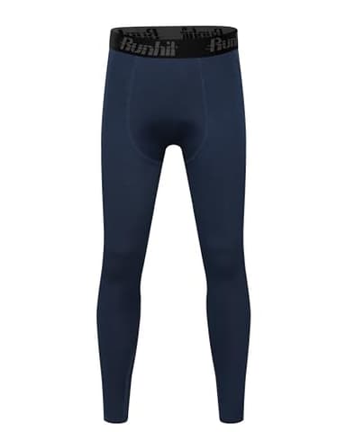 Runhit 3 Pack Boys Compression Leggings,Athletic Tights Basketball Compression Pants,Youth Boys Base Layer Pants Sports Legging Black+White+Navy Blue S - Image 6