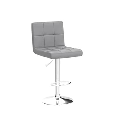 Yaheetech Bar Stools Set of 4, PU Leather Adjustable Barstools, Modern Counter Stools with Back and Footrest, Counter Height Barstools for Bar, Kitchen, Dining Room, Light Gray - Image 4