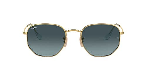 Ray-Ban RB3548N Hexagonal Flat Lens Sunglasses, Gold/Blue Gradient Grey, 51 mm - Image 1